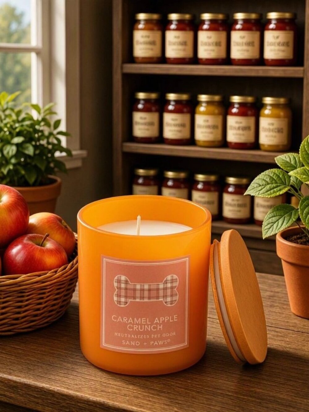 NWT - Sand + Paws Caramel Apple Crunch Candle - 10 ounce